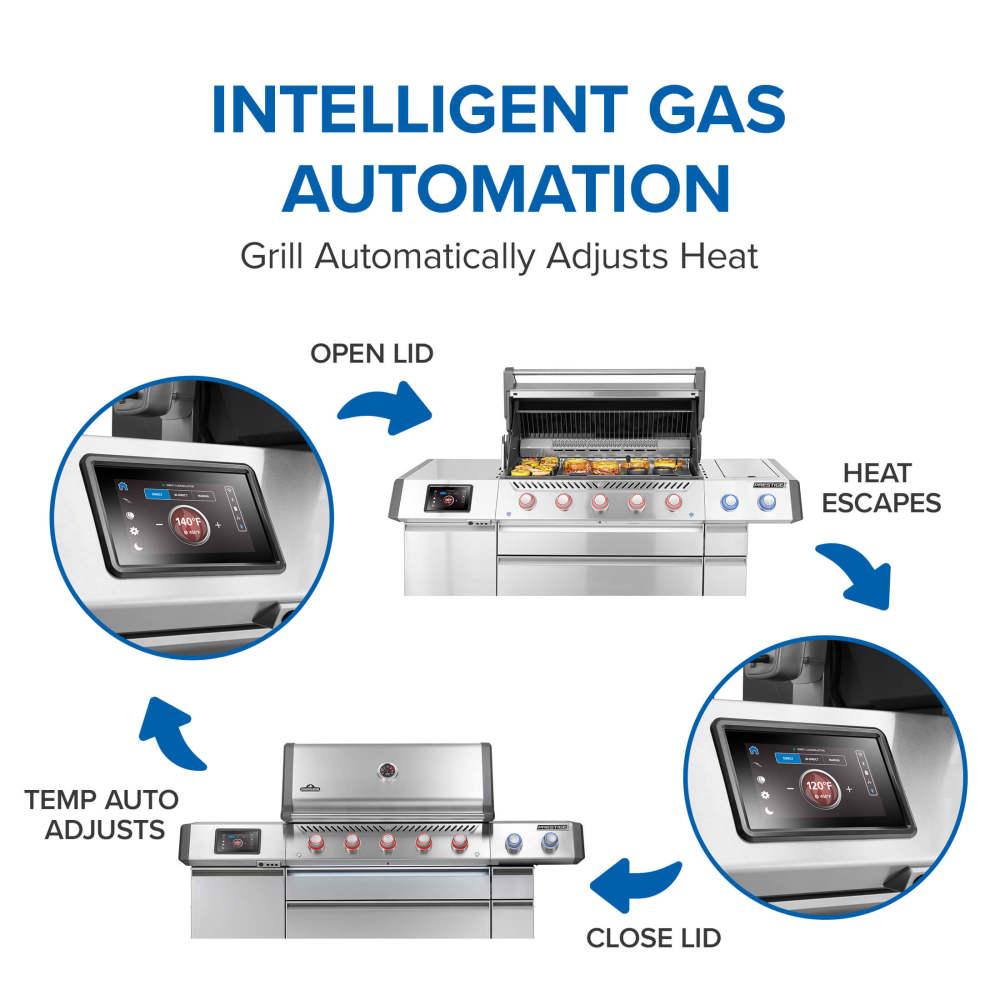 Napoleon Bbq PRO665VXRSIBPSS Prestige PRO 665 Elite with Smart Technology & Electric Smoker Box , Propane, Stainless Steel