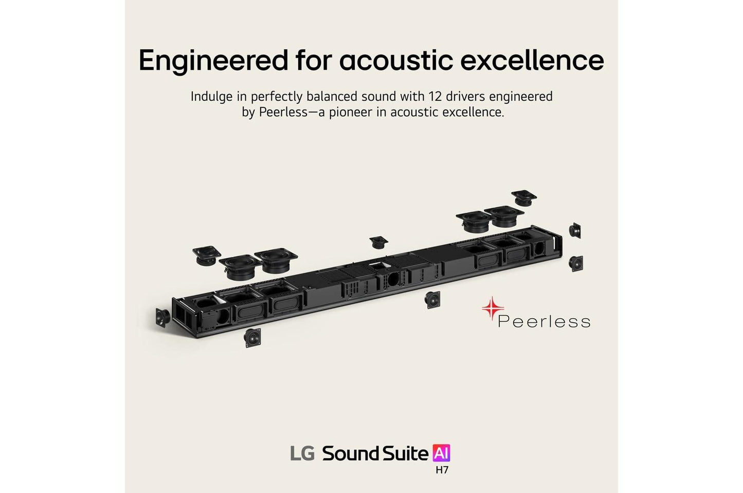 Lg H7 Sound Suite H7  Wireless Soundbar 9.1.6 Spatial Audio  Dolby Atmos FlexConnect Soundbar for TV