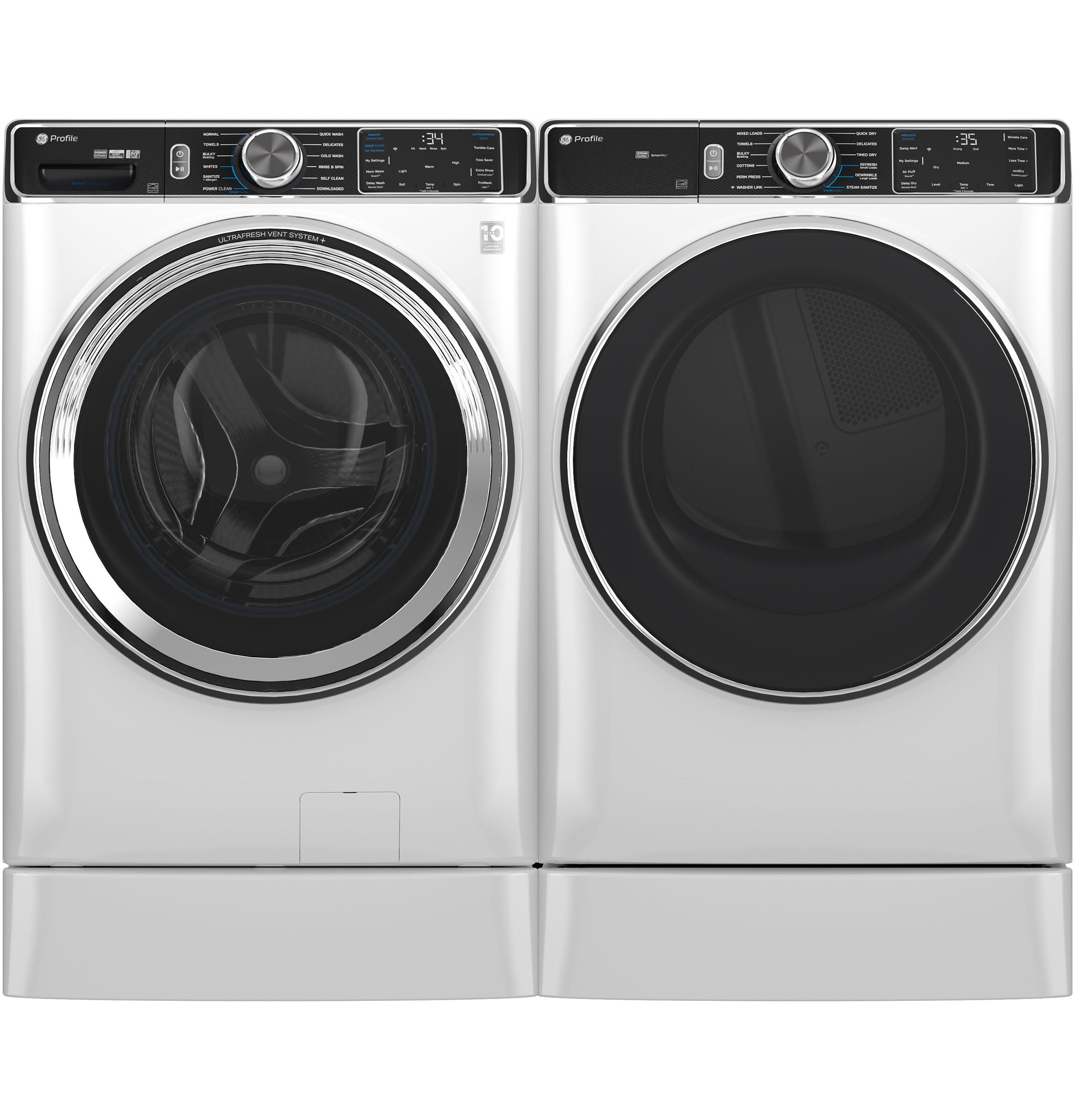 PFD87ESSVWW GE Profile™ 7.8 cu. ft. Capacity Smart Front Load Electric Dryer with Steam and Sanitize Cycle