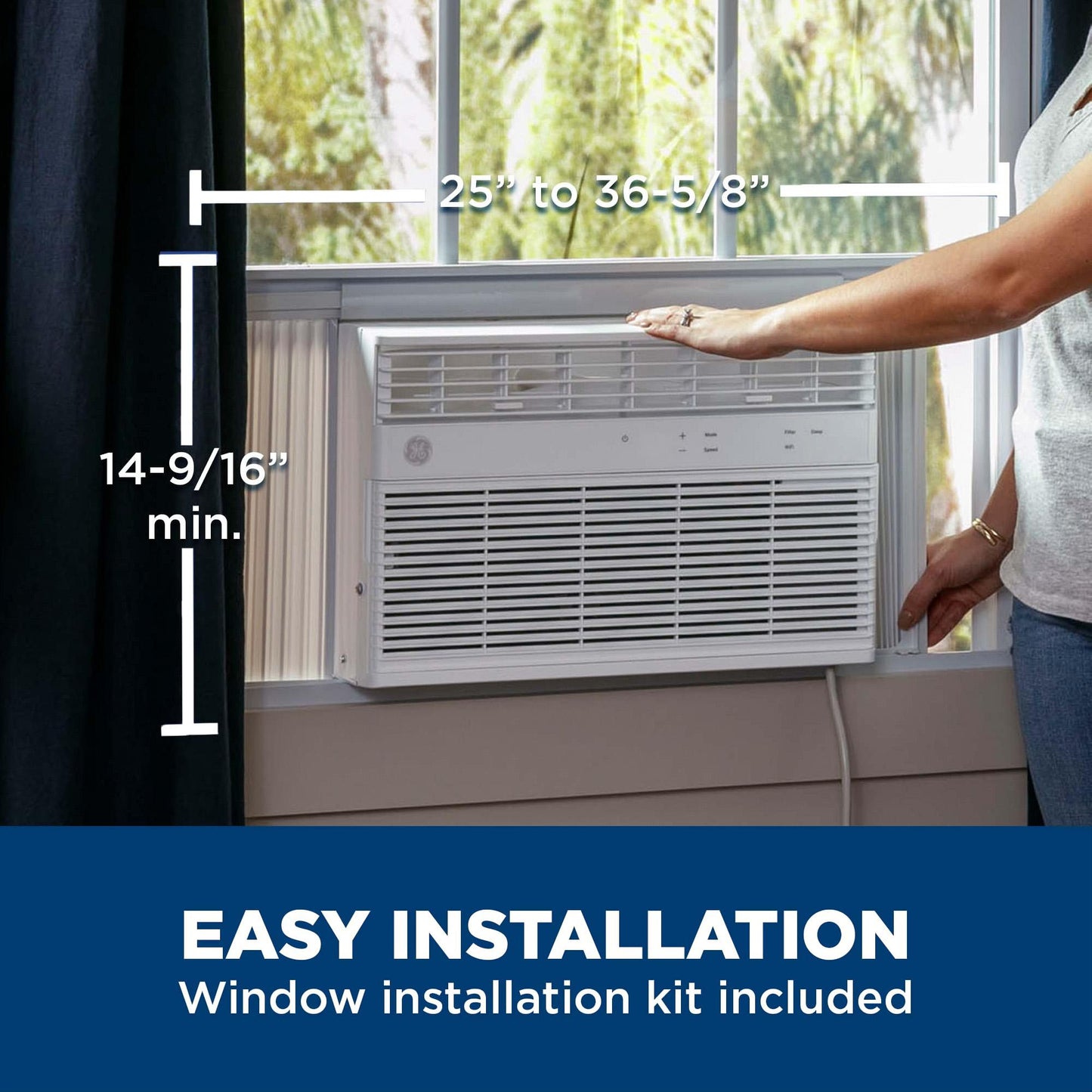 AHEK10AC GE® 10,000 BTU Smart Electronic Window Air Conditioner for Medium Rooms up to 450 sq. ft.