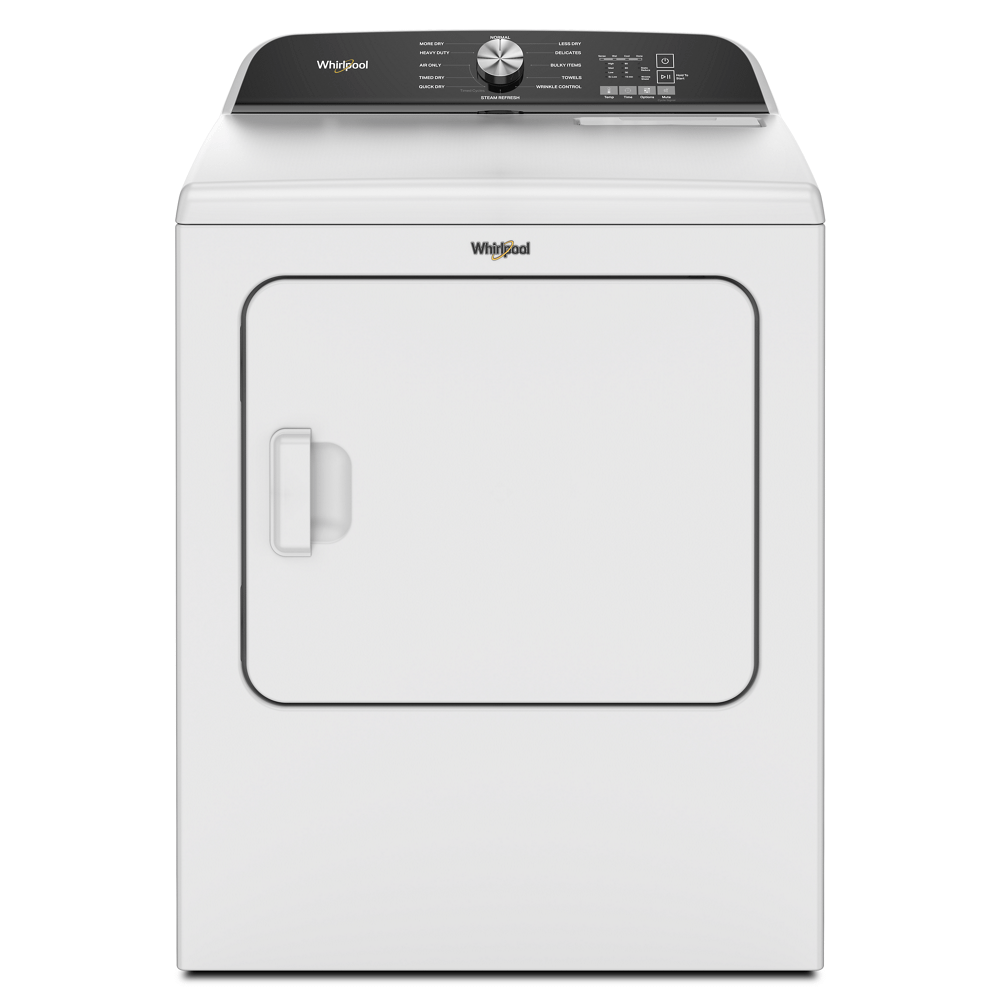 Whirlpool WED6150PW 7.0 Cu. Ft. Whirlpool® Top Load Electric Dryer with Moisture Sensor