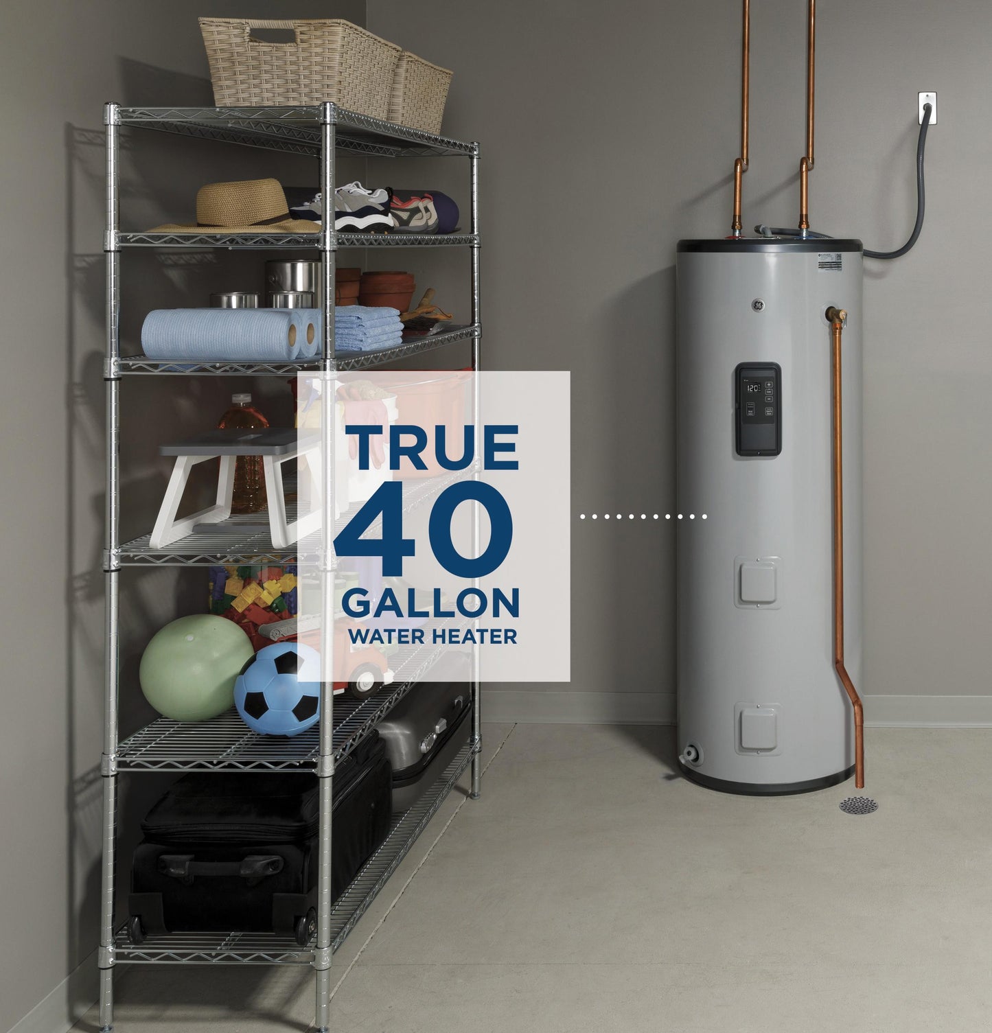 GE40T10BLM GE® Smart 40 Gallon Tall Electric Water Heater