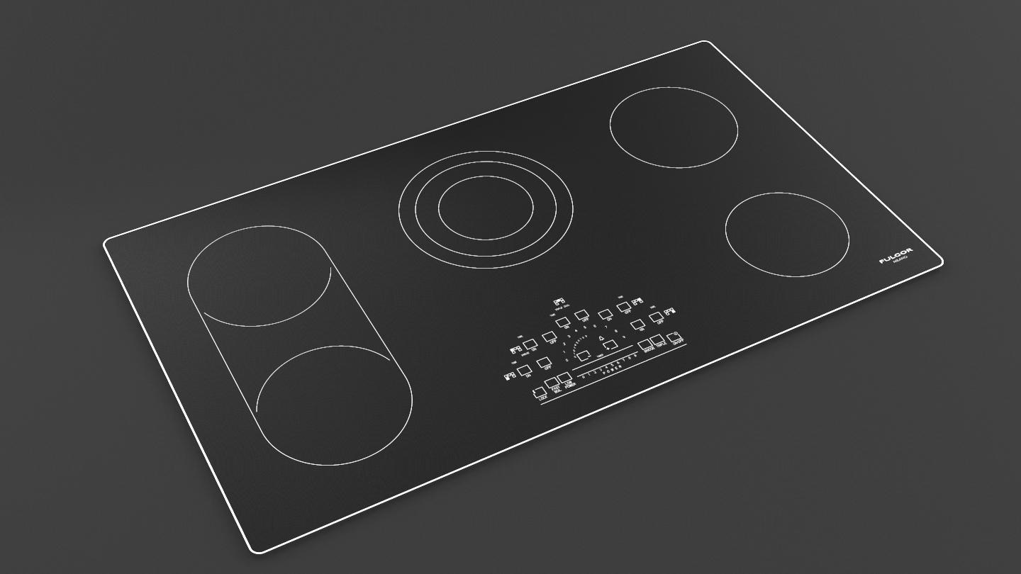 36" RADIANT COOKTOP WITH BRUSHED ALUMINUM TRIM
