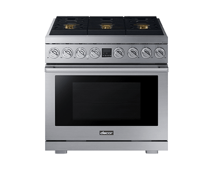 Dacor DOP36T86GLS Transitional 36" Gas Range, Silver Stainless Steel, Natural Gas/Liquid Propane