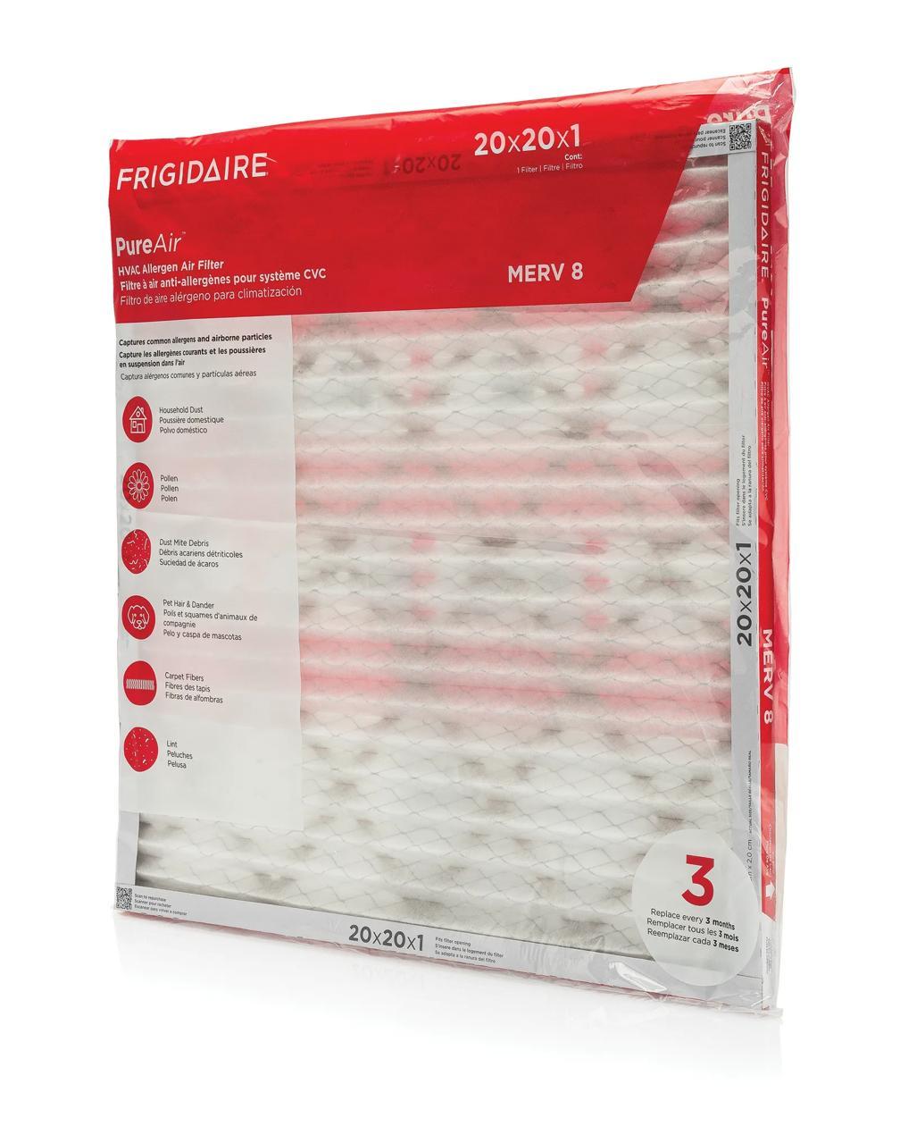 Frigidaire HVAC202086 PureAir® 20" x 20" x 1" MERV 8 Allergen Air Filter - 6 Pack