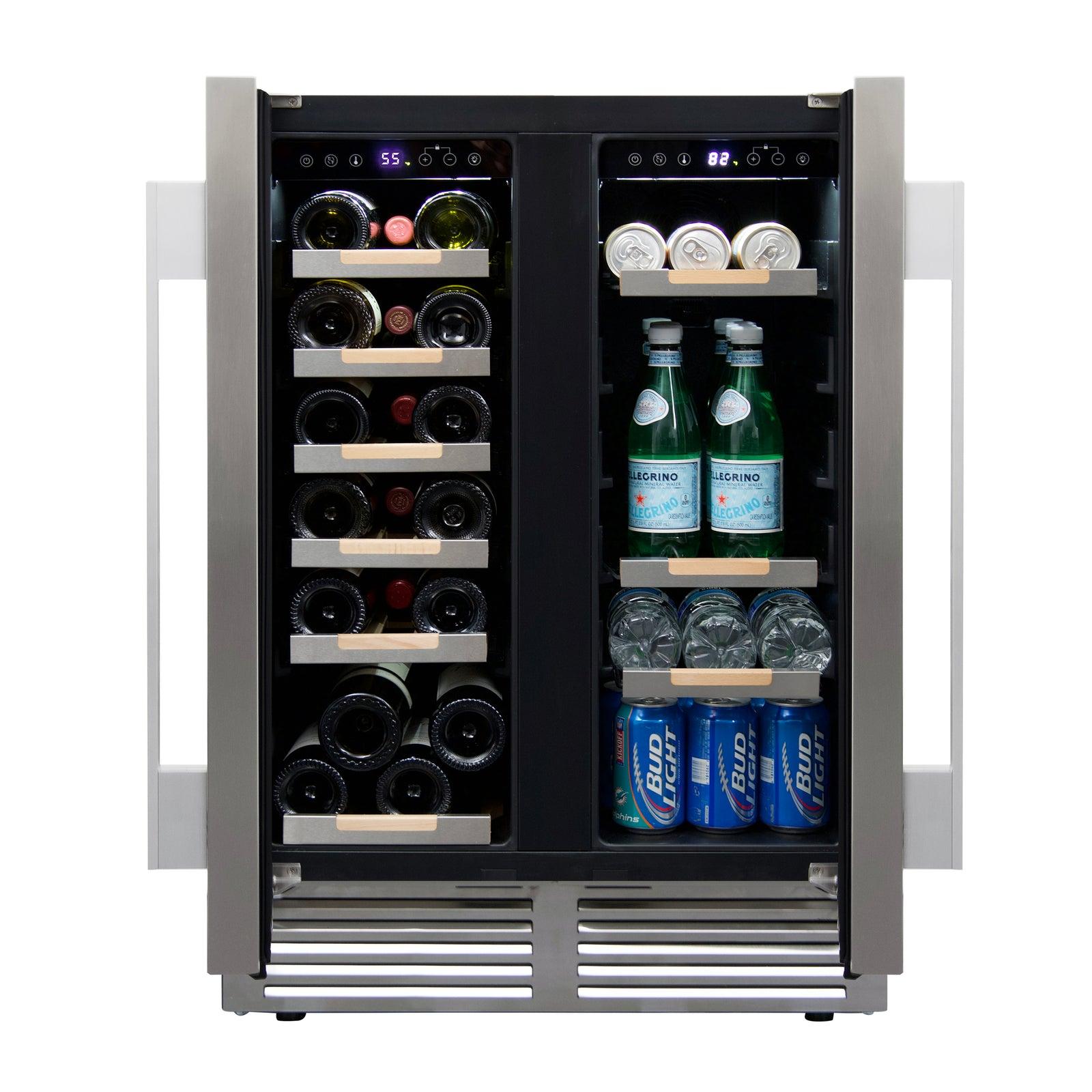 WBE1956Z3S Avanti ELITE Side by Side Wine and Beverage Cooler - Stainless Steel / 19 Bottles / 56 12 oz. Cans