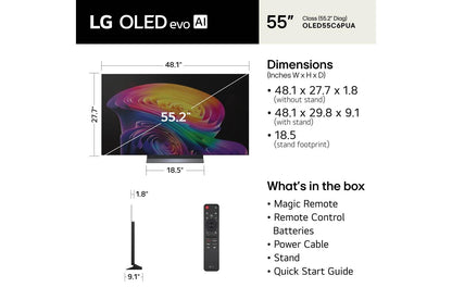 Lg OLED55C6PUA 55 Inch Class LG OLED evo AI C6 4K Smart TV 2026