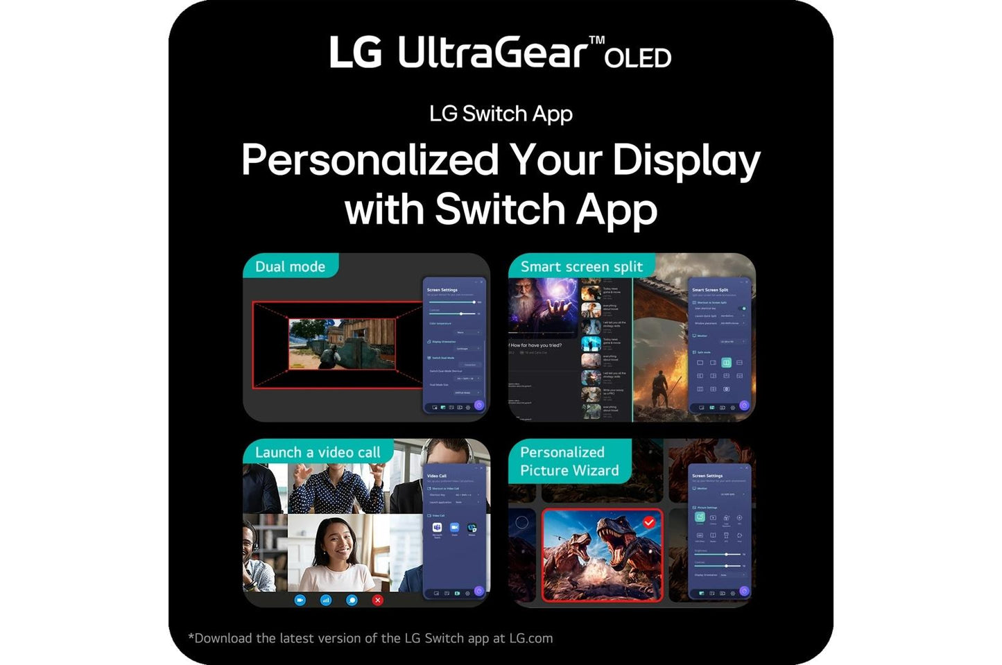 Lg 32GX850AB 32 Inch UltraGear™ Glossy OLED Dual Mode 4K UHD 165Hz or FHD 330Hz 0.03ms G-Sync Compatible Gaming Monitor