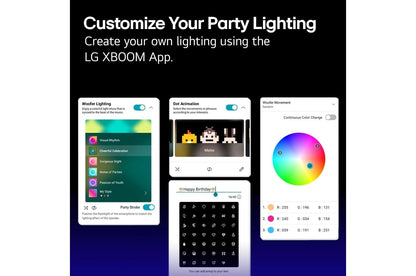 Lg XL9T XL9T Bluetooth Speaker LG XBOOM with Dual 8 Inch Woofers and Pixel LED Lighting plus Karaoke Creator