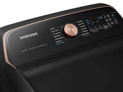Samsung DVE54CG7550V 7.4 cu. ft. Smart Electric Dryer with Pet Care Dry and Steam Sanitize+ in Brushed Black