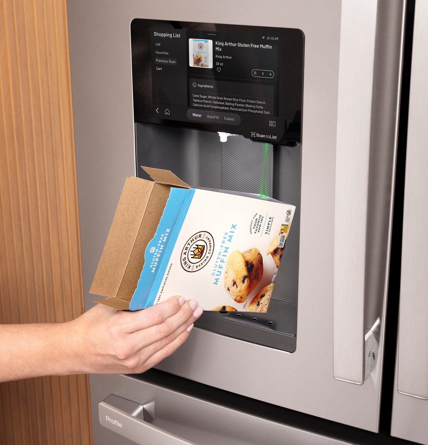 PXD22HYYFS GE Profile™ ENERGY STAR® 22.4 Cu. Ft. Smart Counter-Depth 4-Door French-Door Refrigerator with Kitchen Assistant™