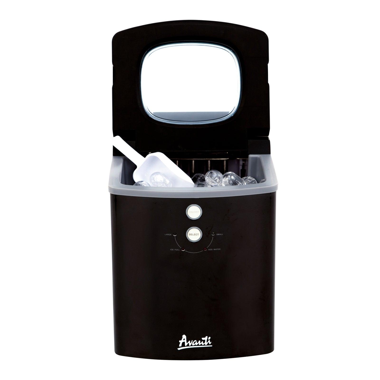 Avanti Portable Countertop Ice Maker - Black Stainless Steel / 33 lbs