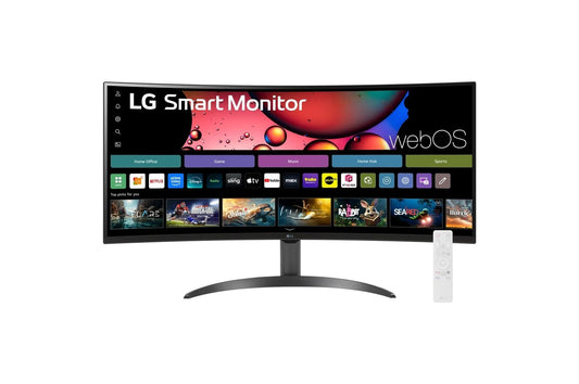 Lg 34SR60QCB 34 Inch Smart Monitor WQHD 1440P Curved Screen 100Hz with webOS