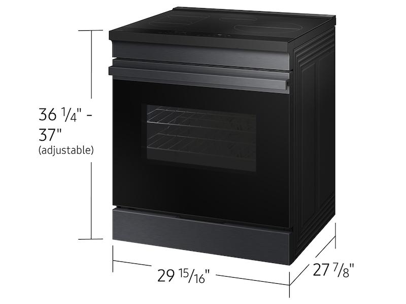 Samsung Bespoke 6.3 cu. ft. Smart Slide-In Induction Range with Anti-Scratch Glass Cooktop in Matte Black Steel