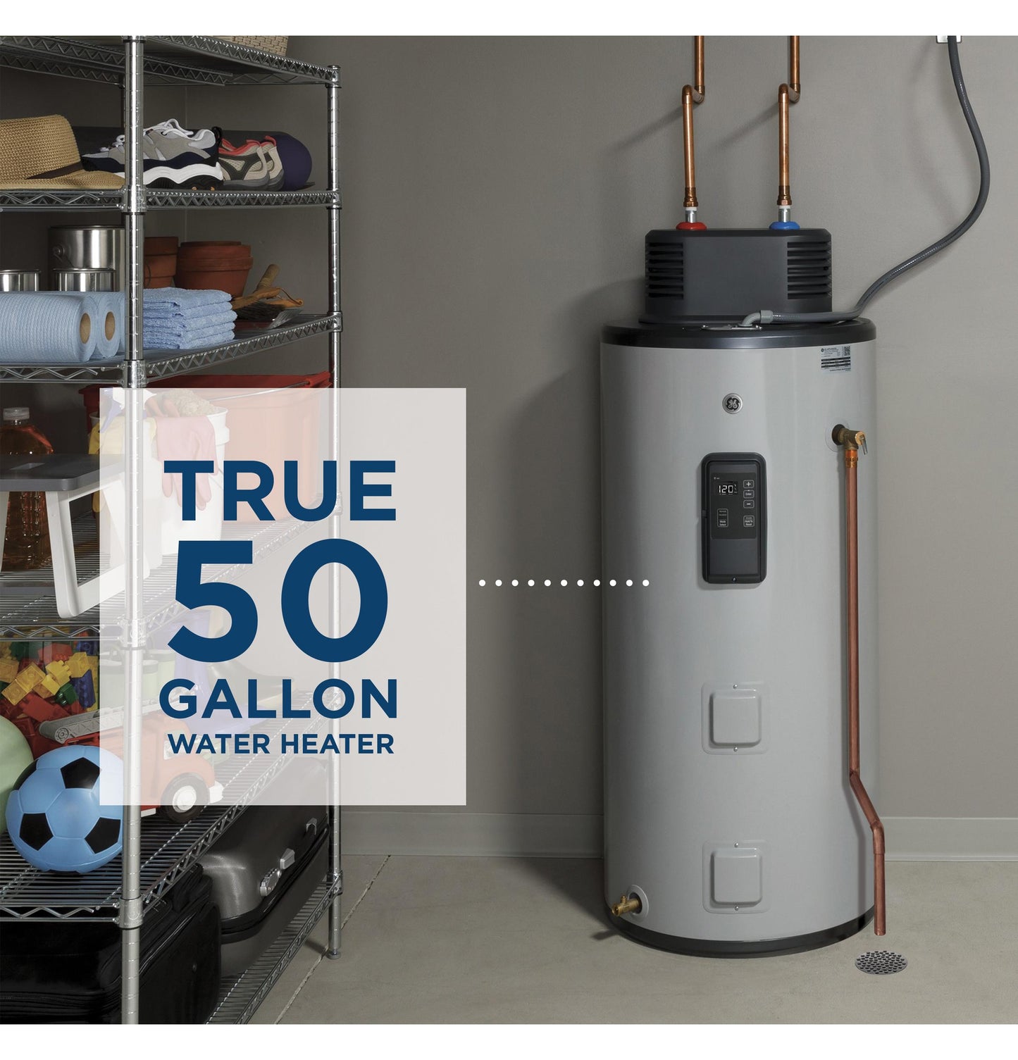 GE50S10BMM GE® Smart 50 Gallon Electric Water Heater with Flexible Capacity