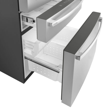 PXD22HYYFS GE Profile™ ENERGY STAR® 22.4 Cu. Ft. Smart Counter-Depth 4-Door French-Door Refrigerator with Kitchen Assistant™