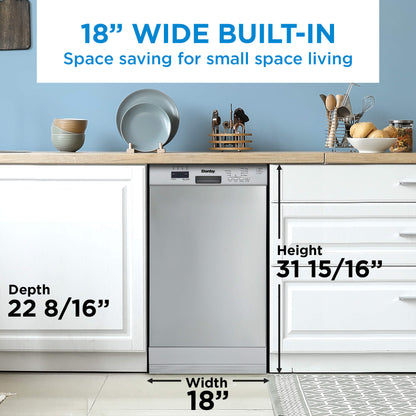 DDW18D1ESS Danby 18" Wide Built-in Dishwasher in Stainless Steel