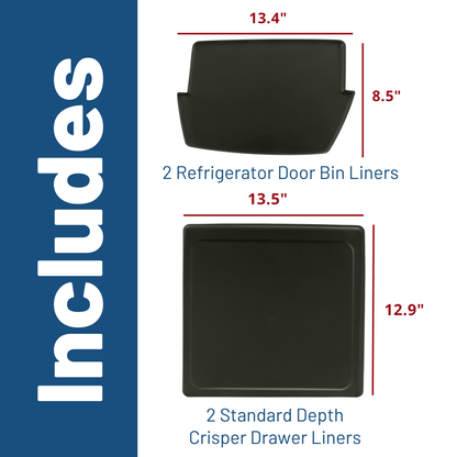 Ge Appliances PMLNRBF01 Drawer & Bin Liners with Microban® for Standard Depth Refrigerators