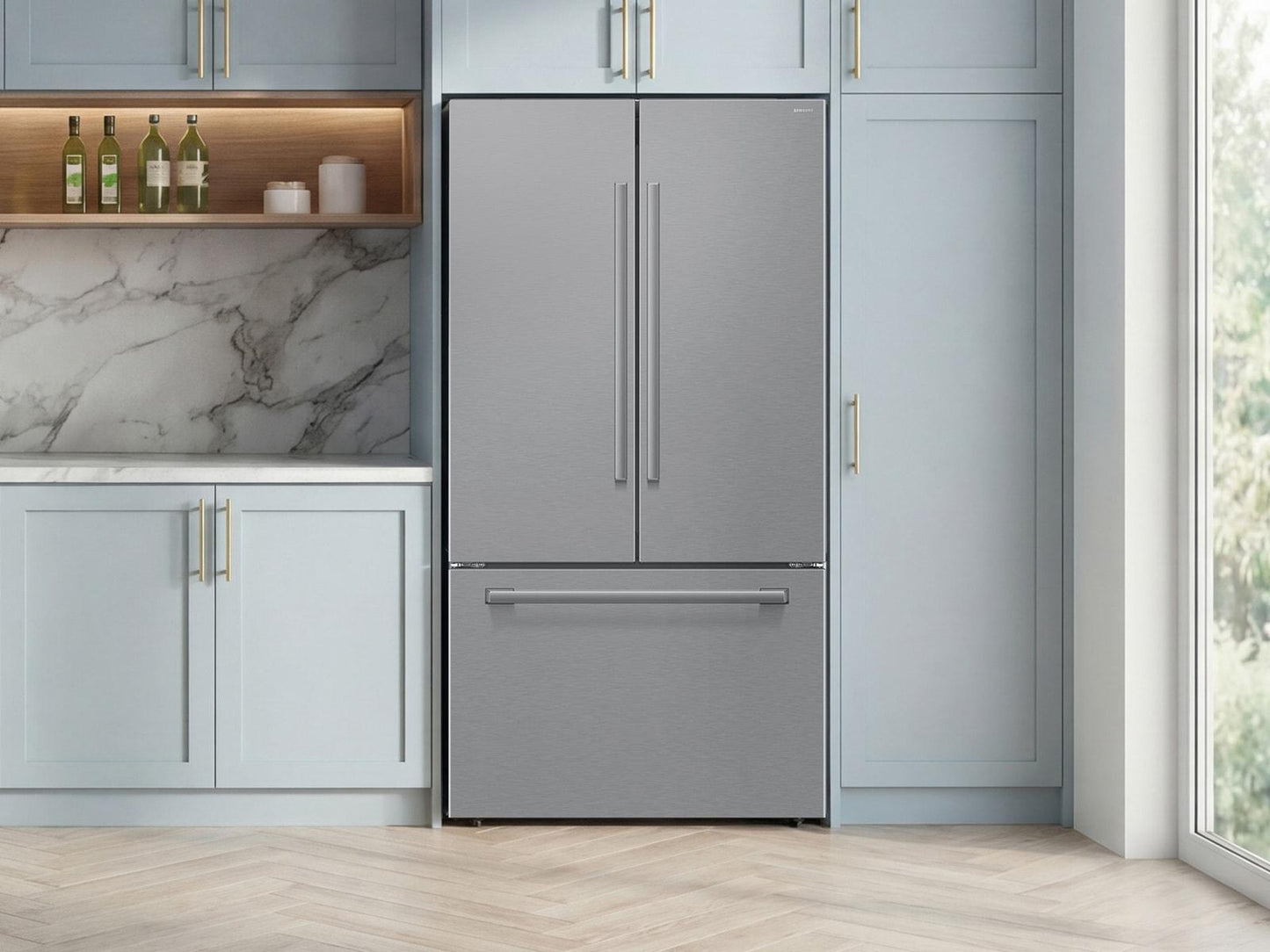 Samsung RF70H30KER Bespoke AI 3-Door French Door Zero Clearance Fit  In-Door Tall Dispenser  30 cu.ft.