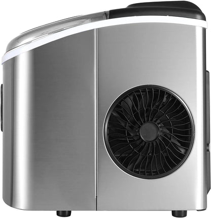 Frigidaire EFIC103SC 26-lb Retro Countertop Ice Maker with Self-Clean - Stainless Steel