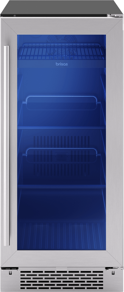 Zephyr BBV15C01AG Brisas Bev Cooler, 15in UC, SS+Gls, Rvs, 1Z