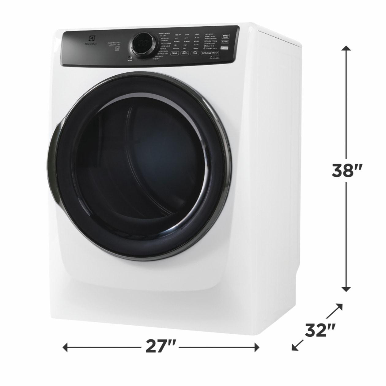 Electrolux ELFE7738AW Front Load Perfect Steam™ Electric Dryer with Balanced Dry™ and Instant Refresh - 8.0 Cu. Ft.