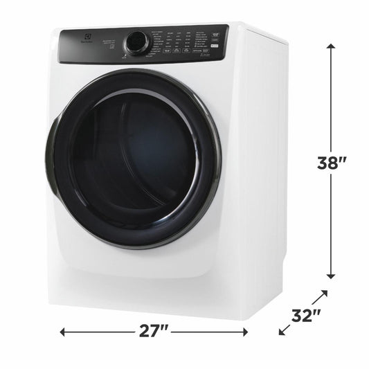 Electrolux ELFE7738AW Front Load Perfect Steam™ Electric Dryer with Balanced Dry™ and Instant Refresh - 8.0 Cu. Ft.