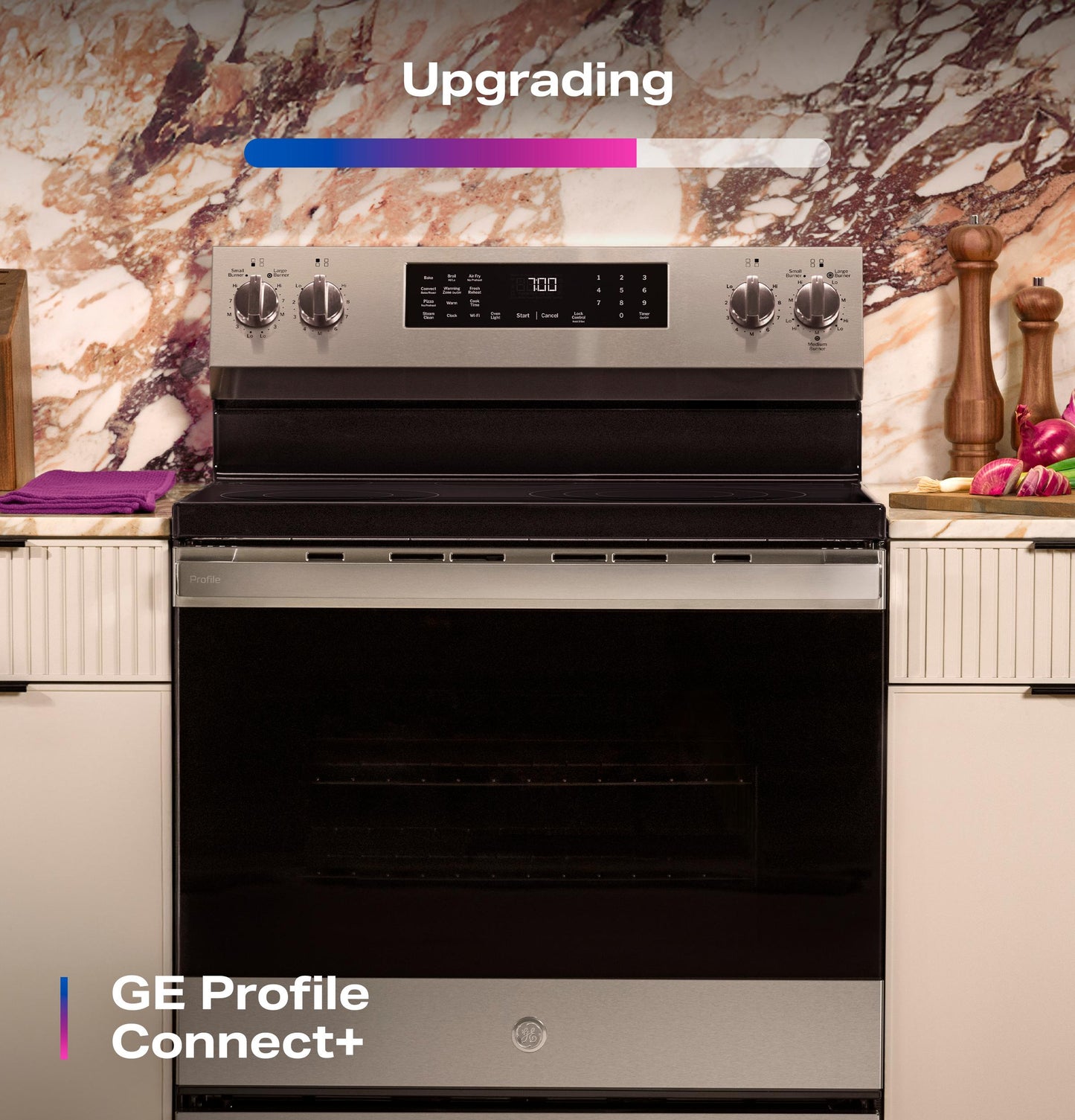 PRF700AYFS GE Profile™ ENERGY STAR® 30" Smart Free-Standing Electric Convection Range with No Preheat Air Fry and EasyWash™ Oven Tray