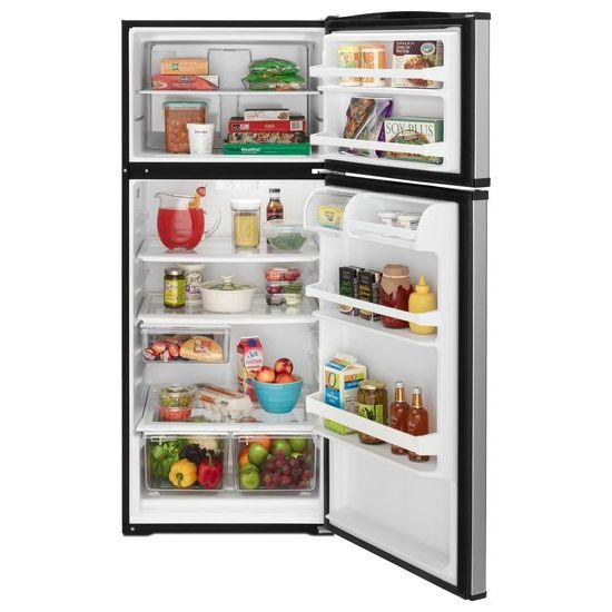 18 cu. ft. Top-Freezer Refrigerator with Optional Ice Maker - stainless steel