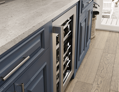 Zephyr PRPW24C02CG Presrv Pro Wine Cooler, 24in Under Cabinet, SS+Glass, Reverse Door, 2 Zone