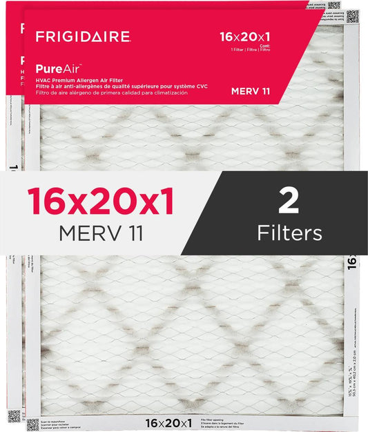 Frigidaire HVAC1620112 PureAir® 16" x 20" x 1" MERV 11 Premium Allergen Air Filter - 2 Pack