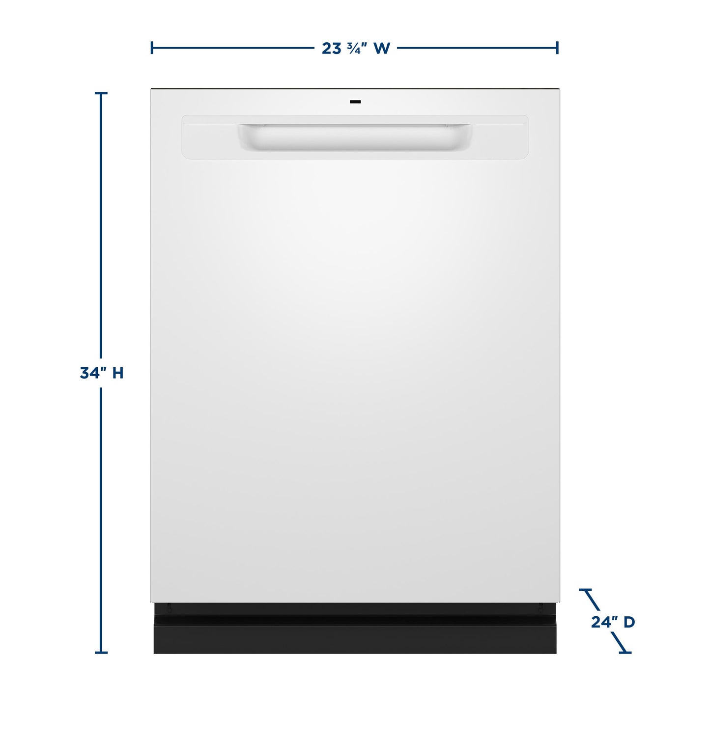GDP670SGVWW GE® ENERGY STAR® Top Control with Stainless Steel Interior Dishwasher with Sanitize Cycle