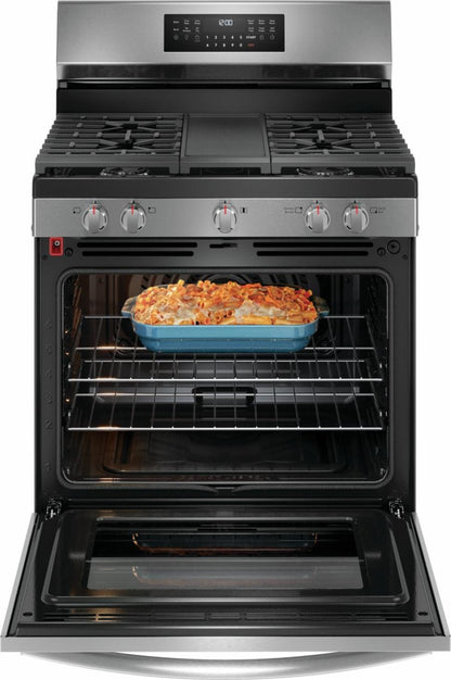 Frigidaire GCRG3060BF 30" Rear Control Gas Range with Total Convection