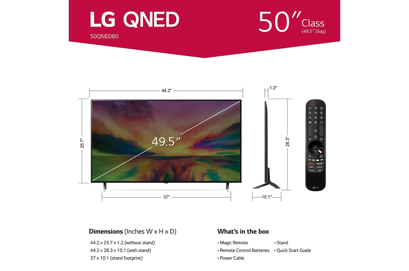 LG 50 Inch Class QNED80 URA Series 4K UHD Smart webOS 23 w/ThinQ AI TV 50QNED80URA