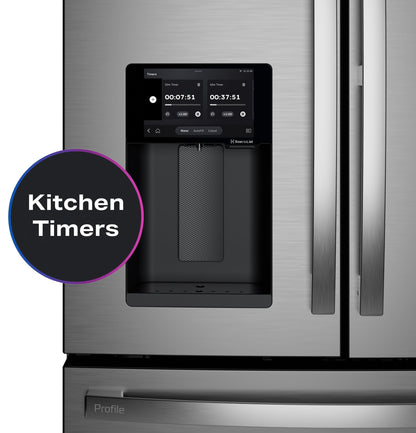 PVD28HYYFS GE Profile™ ENERGY STAR® 27.9 Cu. Ft. Smart 4-Door French-Door Refrigerator with Kitchen Assistant™
