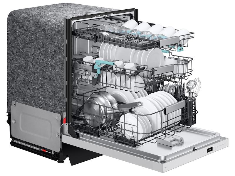 Samsung DW90F89T0U12 38 dBA Bespoke Smart Dishwasher with 3rd Rack Washing System in White Glass
