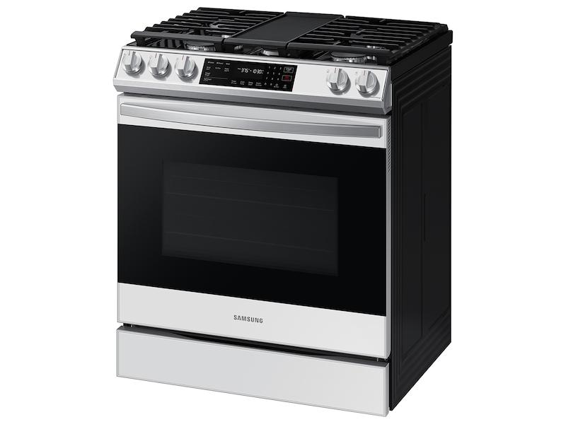 Samsung NX60CB831512 Bespoke 6.0 cu. ft. Smart Slide-in Gas Range with Air Fry & Convection in White Glass