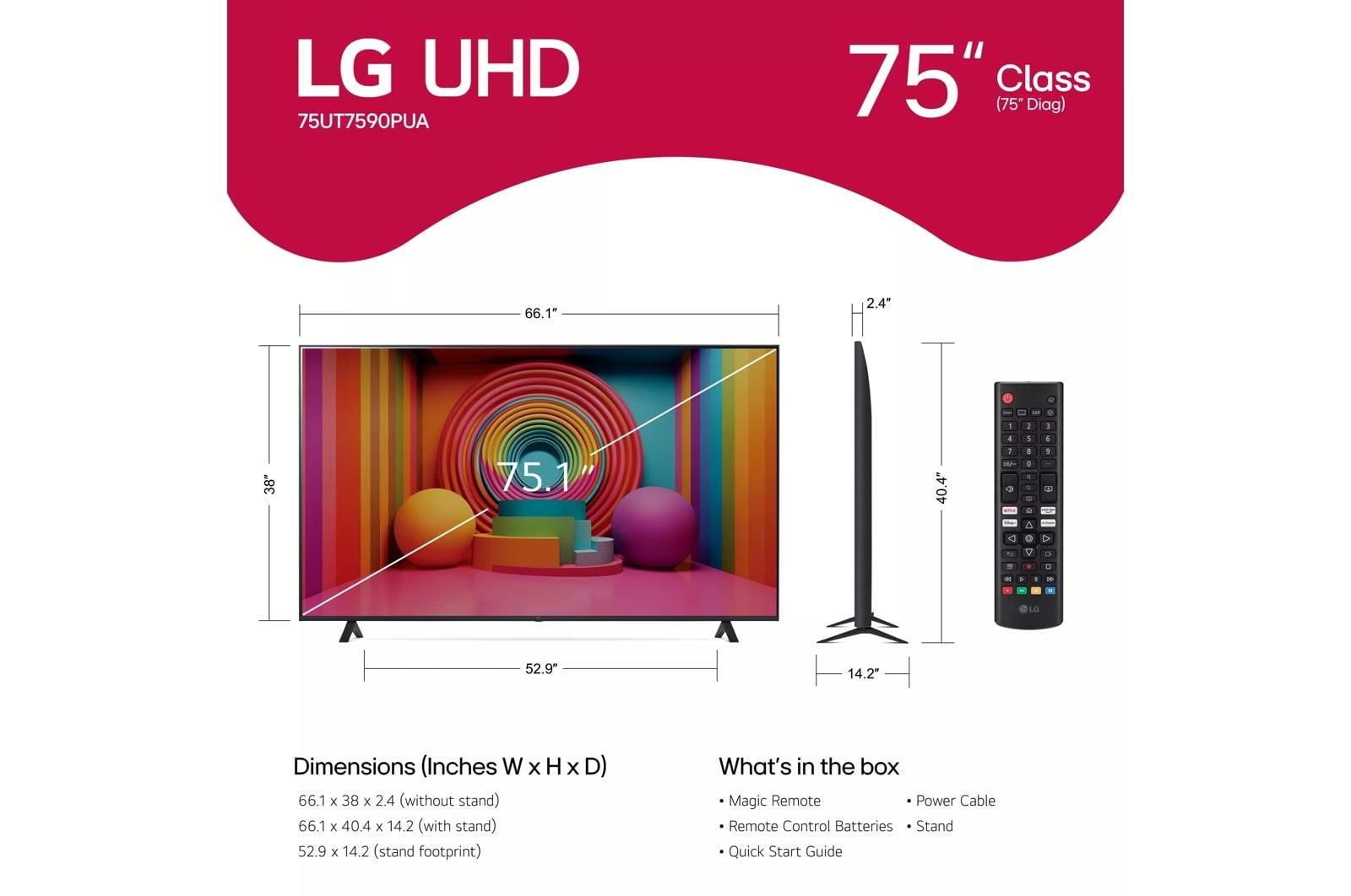 LG 75 Inch Class UHD Series 4K UHD TV with webOS 24