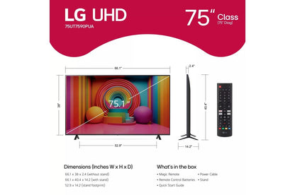 75UT7590PUA LG 75 Inch Class UHD Series 4K UHD TV with webOS 24