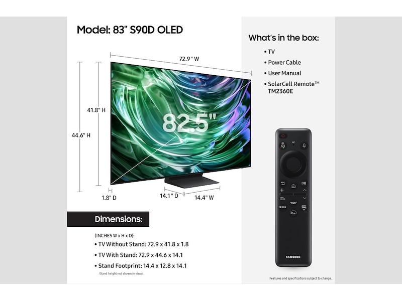 Samsung QN83S90DAEXZA 83" Class OLED S90D