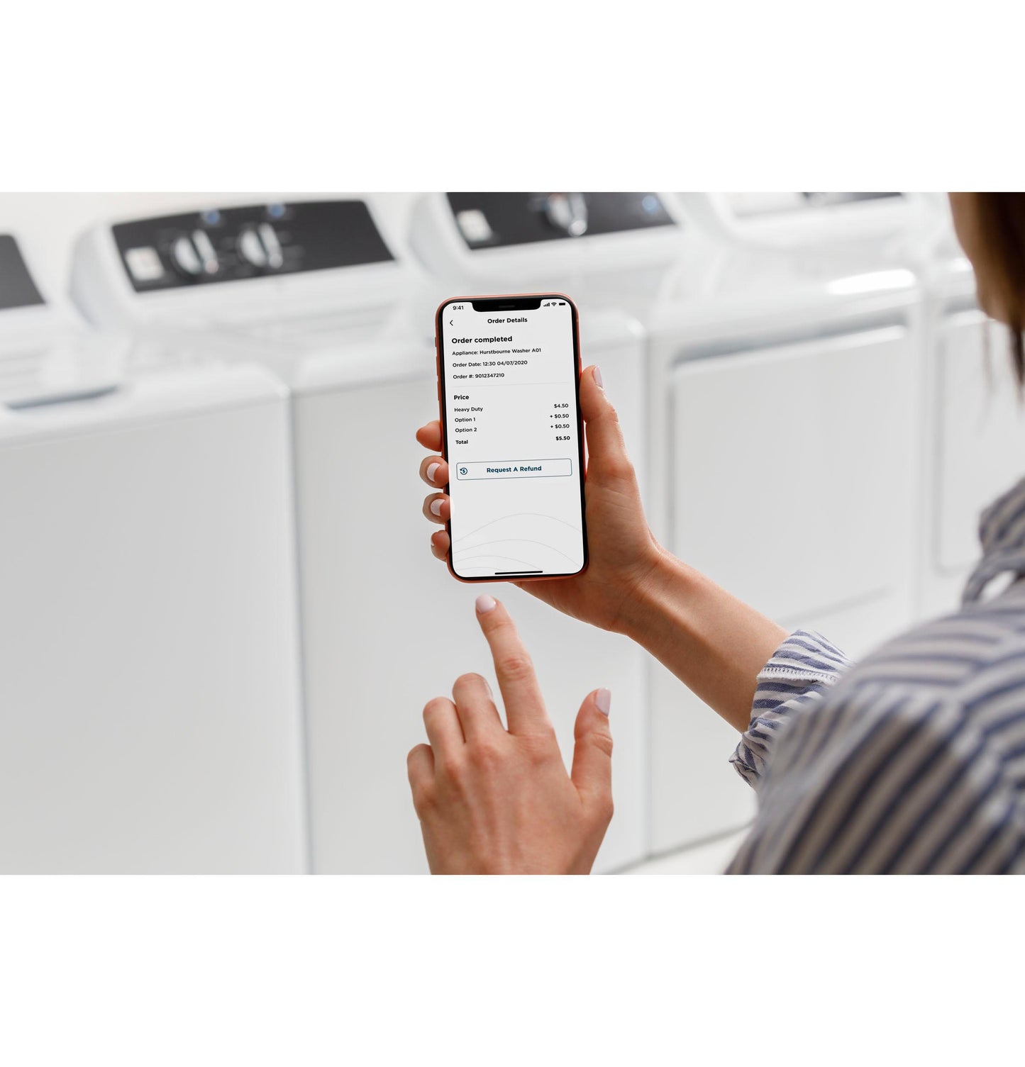 VTD52EASRWB GE® 7.4 cu. ft. Capacity aluminized alloy drum Commercial Electric Dryer with Sensor Dry, Built-In App Payment System SITE WIFI REQUIRED