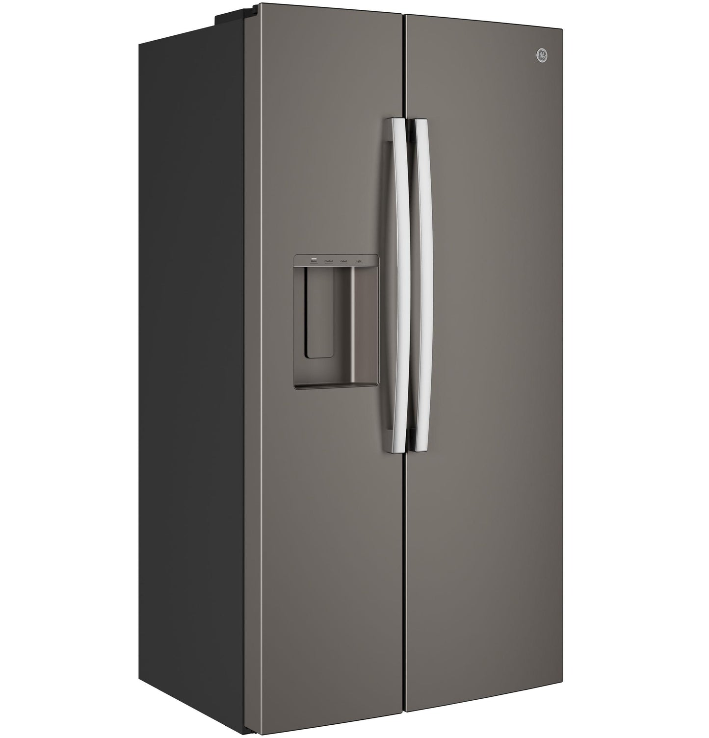 GZS24NMYES GE® 23.6 Cu. Ft. Counter-Depth Side-By-Side Refrigerator with Extra Tall Dispenser and In-Door Icemaker