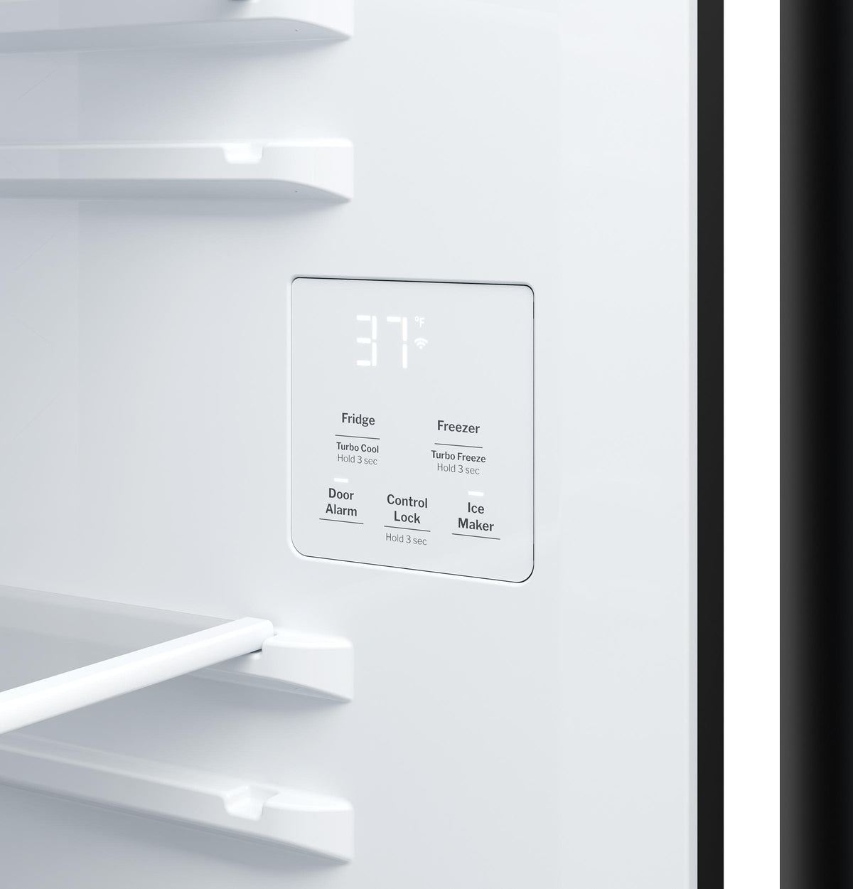 GZS24NGYBB GE® 23.6 Cu. Ft. Counter-Depth Side-By-Side Refrigerator with Extra Tall Dispenser and In-Door Icemaker