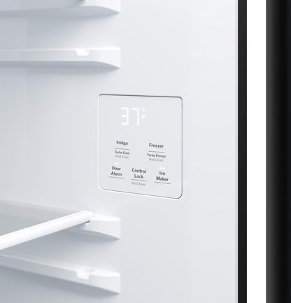 GZS24NGYBB GE® 23.6 Cu. Ft. Counter-Depth Side-By-Side Refrigerator with Extra Tall Dispenser and In-Door Icemaker