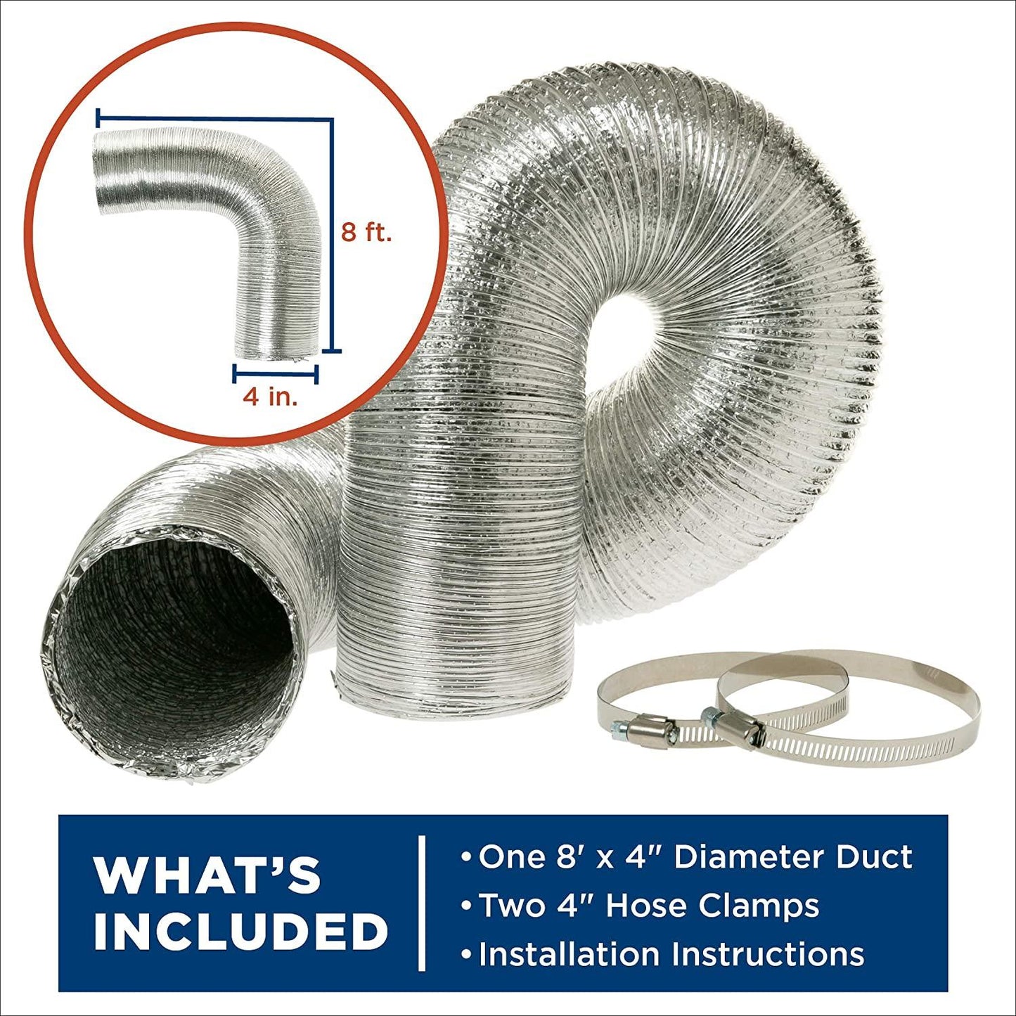 Ge Appliances PM08X10085 Flexible Aluminum 8' Transition Duct