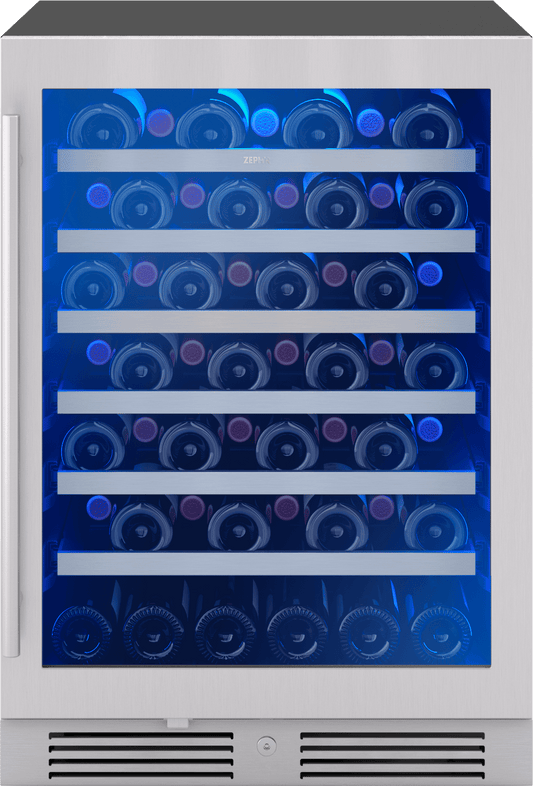 Zephyr PRW24C01CG Presrv Wine Cooler, 24in UC, SS+Gls, Rvs Door, 1Z