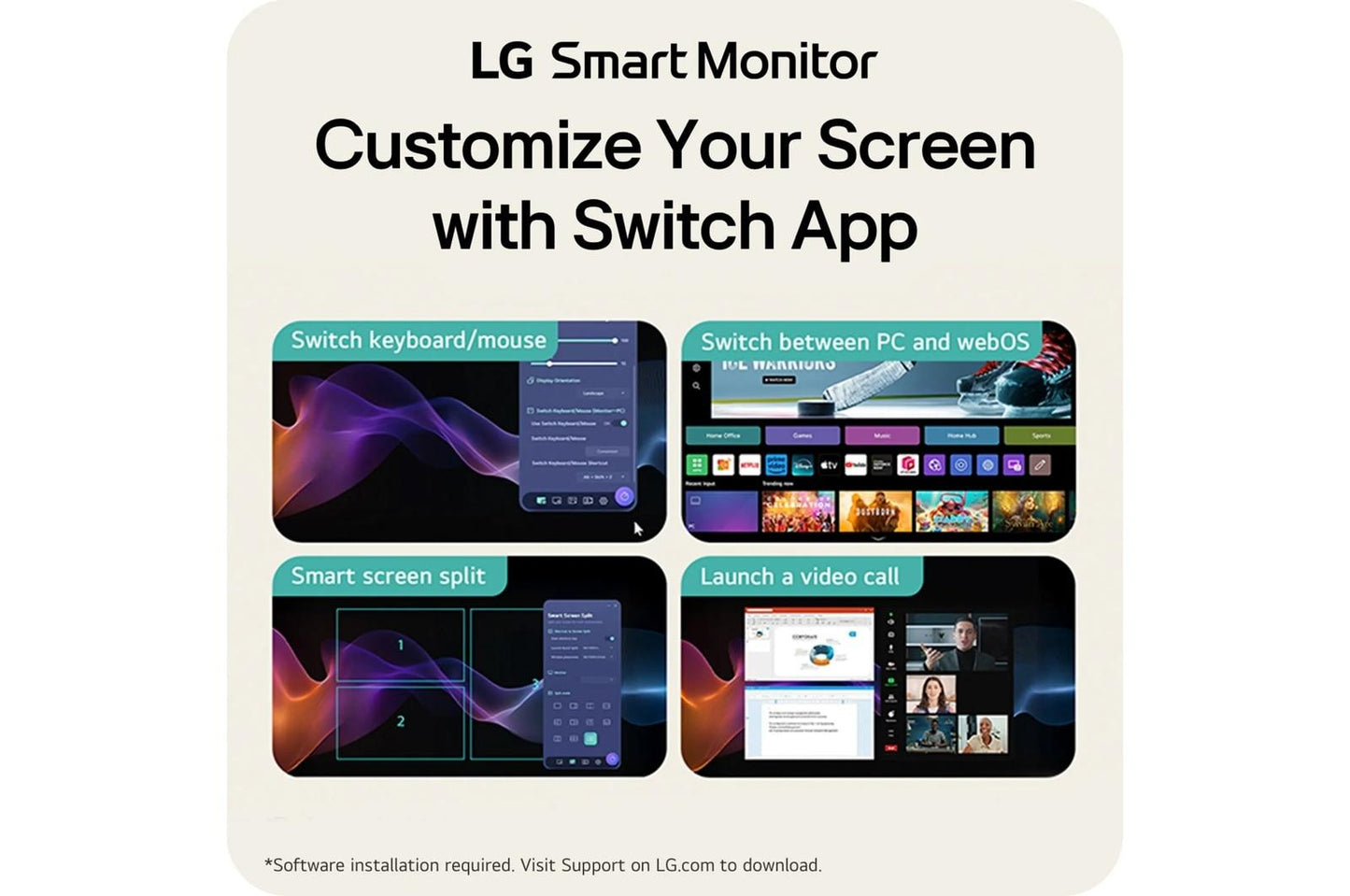 Lg 32U850SAW 32 Inch 4K UHD IPS Smart Monitor with webOS and USB Type-C PD 90W