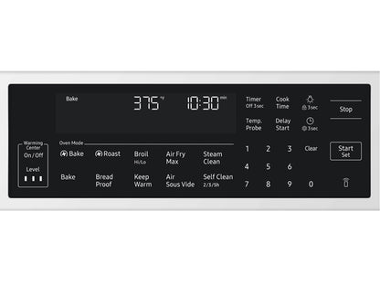 Samsung NSE90H63SW Bespoke Smart Slide-in Electric Range Pro Style Elite Design  Illuminated Knobs  Air Fry Max
