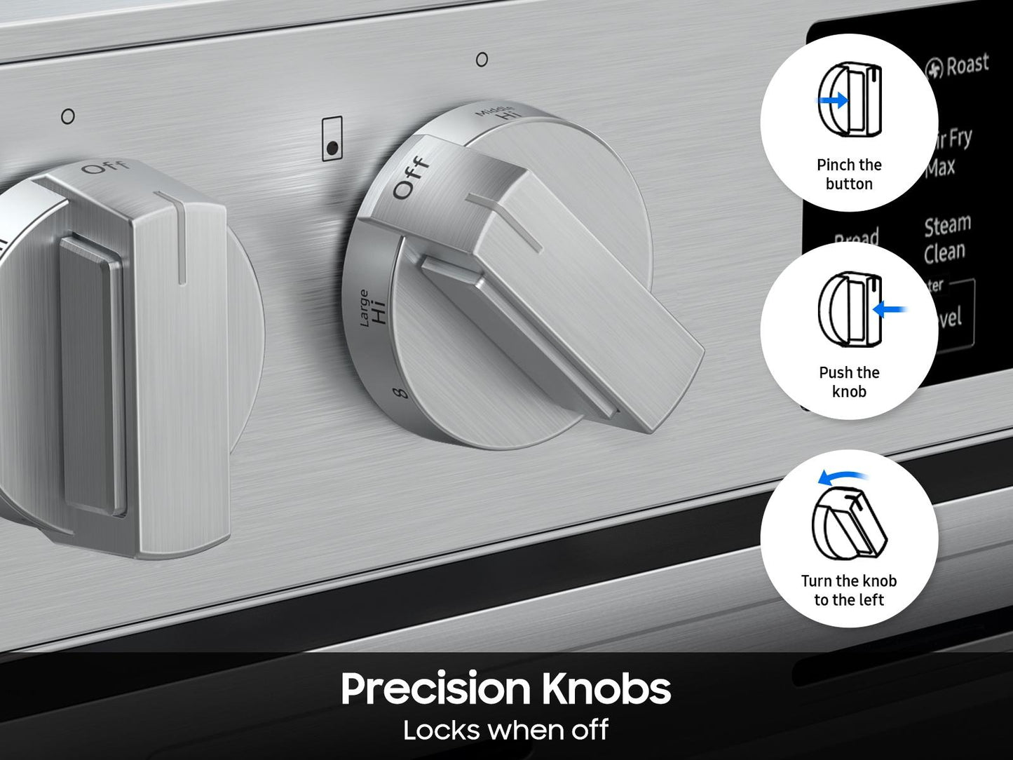 Samsung NSE70H63SR Bespoke Smart Slide-in Electric Range Pro Style Design  Air Fry Max  Precision Knobs