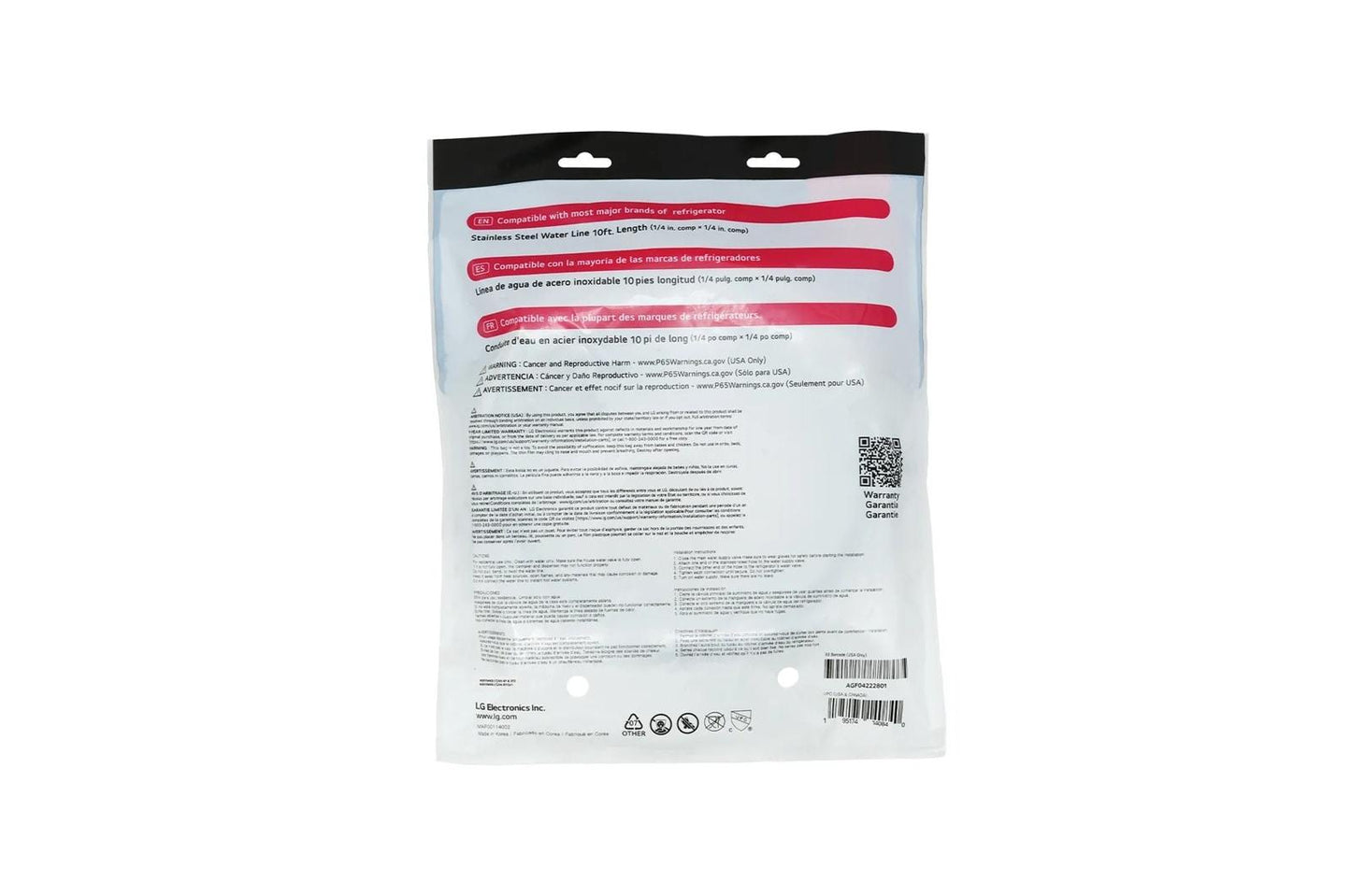 AGF04222801 LG Accessories Universal 10ft Stainless Steel Refrigerator Water Line
